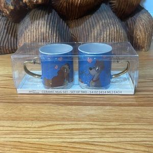 Disney’s Lady and the Tramp Ceramic Mug Set NWT